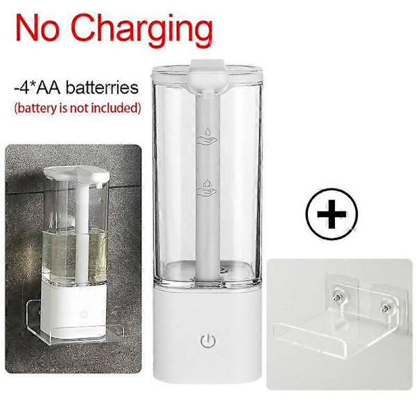 550ml Sähköinen nestesaippua-annostelija Automaattinen etäisyyden induktiolataus/paristo Käsidesinfiointiaineen annostelija desinfiointigeelille white-Battery type2