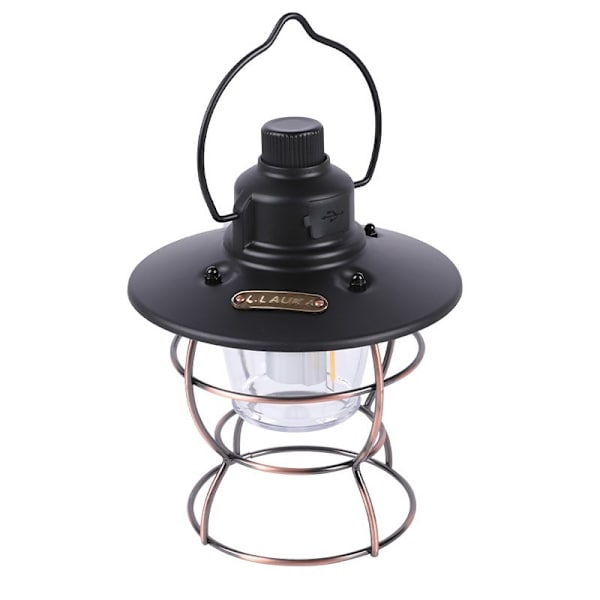 Multifunktionel Bærbar LED Teltlampe til Camping (Sort)