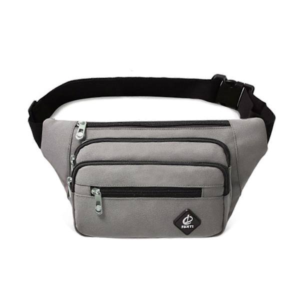 Midjeväskor för Kvinnor Män Mode Midjeväska Rese Bröstväskor Crossbody Plånbok Unisex Multifunktionell Rese Telefonficka Gray
