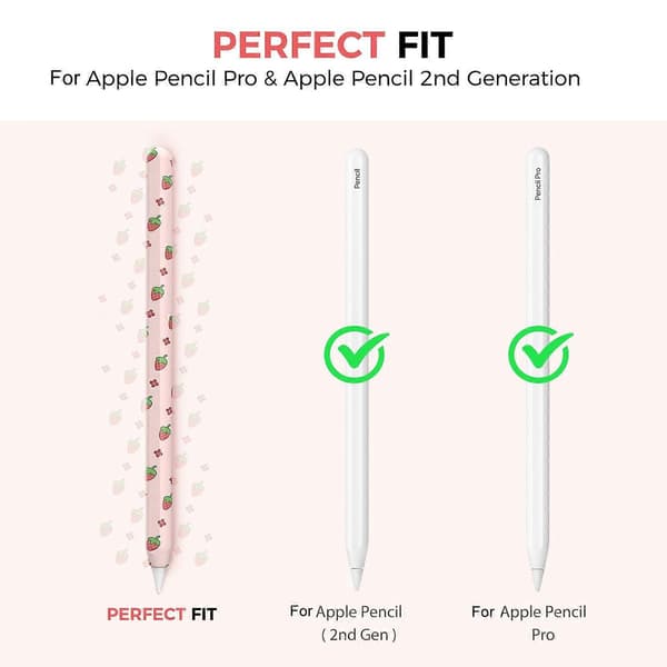 För Apple Pencil Pro / 2 AhaStyle PT65FT Silikon Pennfodral Grape