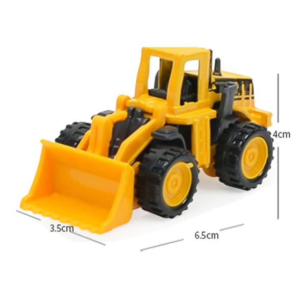 Farfi 8-pack Barn Grävmaskin Glidande Bilmodell Mini Simulerad Teknisk Fordon Leksakspresent