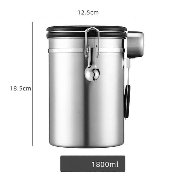 Kaffeboks Gadgets Kaffeoppbevaringsbeholder for te, kjeks, kaffebønner, sølv, 1,2 l Optional Silver 1.8L
