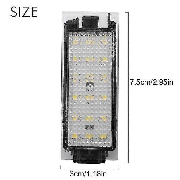 2 stk. bil LED nummerpladelys til Renault Megane 2 Clio Laa 2 Megane 3 Twingo Master Vel