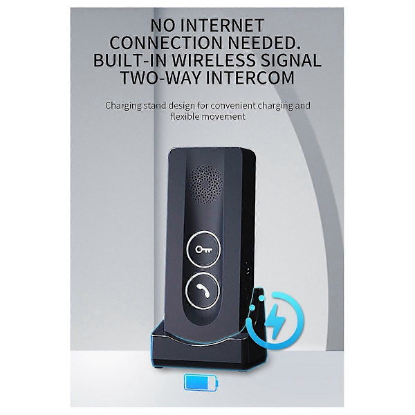 Trådløs Intercom Dørtelefon Opplåsing Toveis Intercom 433MHz B