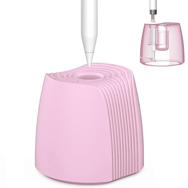 For Apple Pencil 1 / 2 AhaStyle PT-LC04 Silikon Base Stativ Pink