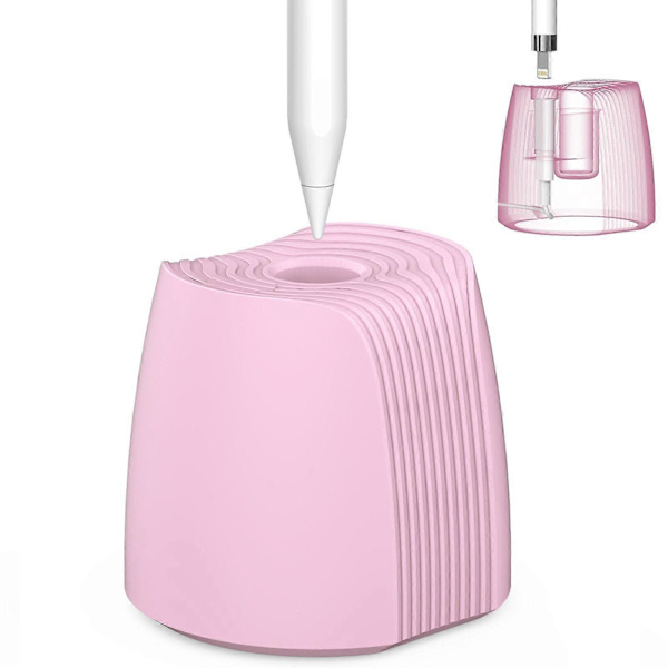 För Apple Pencil 1 / 2 AhaStyle PT-LC04 Silikonbasstativ Pink
