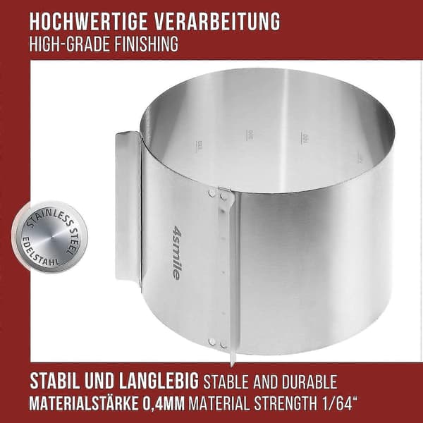 Kageform - Kagering - Justerbar Rund Rustfrit Stål 15 til 30 cm Kageform - Kagebageudstyr