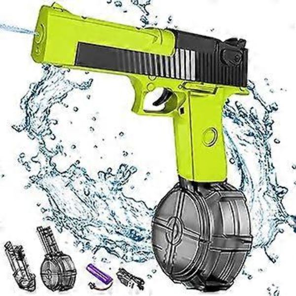 2 stk. elektrisk vandpistol til børn, automatiske vandpistoler til voksne, maks. rækkevidde 9,75 m sprøjtepistoler