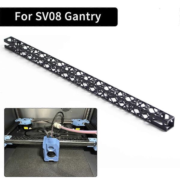 CNC Hul Gantry Letvægts X-akse 3D Printer Tilbehør Kompatibelt med SV08 3D Printer Black