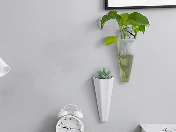 4 stk. veggmonterte hydroponiske plantepotter blomstervase