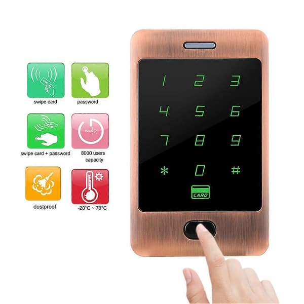 ZKFP300E Metall RFID Åtkomstkontroll 125KHz Läsare Touch Keypad (Normal)