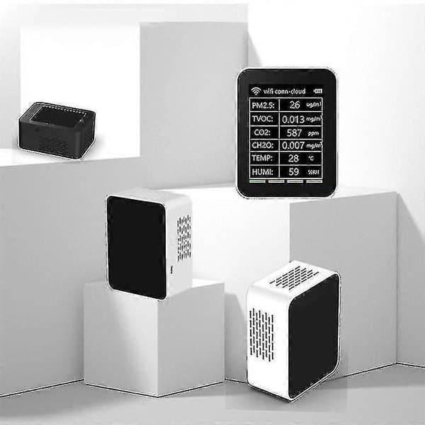 6-i-1 Detektor Pm2.5 Tvoc Co2 Ch2o