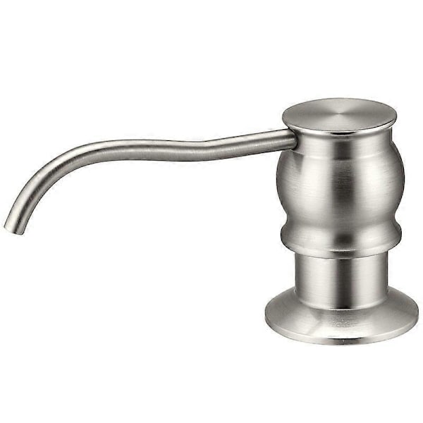 Nestesaippua-annostelija pullolla, kromi/nikkeli messinkipumppupää keittiön tiskialtaaseen, saippua-annostelijat, keittiötarvikkeet Brushed Nickel