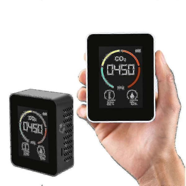 Koldioxid Detektor Co2 Luftdetektor Koncentrationsdetekteringsmonitor White