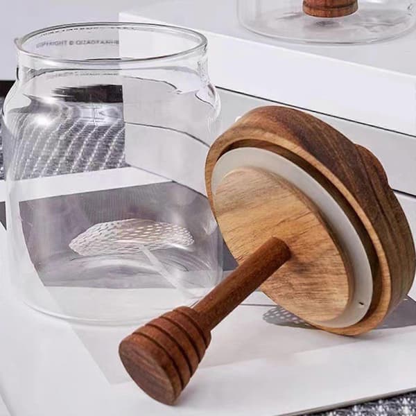Honningkrukke Multifunktionel Vaskbar Honningbeholder til Te Sovser Bryllupsfest 500ml Clear 400ml