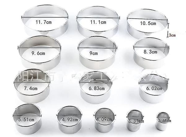 Isbitbrett 14 stk Rustfritt Stål Mousse Kake Ringer Rund Liten Kakeform DIY Kjeks Bakeutstyr Kakeformer