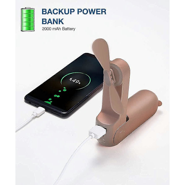 Kädessä pidettävä minituuletin, 3 IN 1 -käsituuletin, kannettava USB-ladattava pieni taskutuuletin