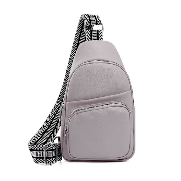 Monipuolinen vyölaukku pieni crossbody-laukku säädettävällä hihnalla tyylikäs naisten rintalaukku PU-laukku sopii päivittäisiin retkiin valkoinen Gray