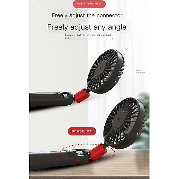 Kannettava henkilökohtainen handsfree-tuuletin (musta)