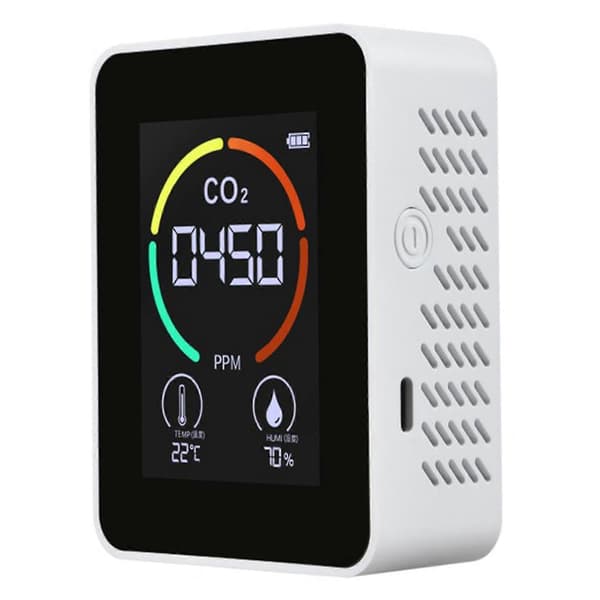 Co2 Sensor Luftdetektor Karbondioksiddetektor Jordbruksproduksjon Drivhus Co2 Måler Luftkvalitetsmonitor Co2 Detektor White
