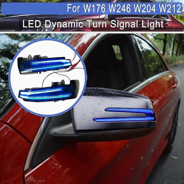 Blå & Dynamisk LED Blinklys Bakspejl Lys Indikator Blinker Til W221 W212 W204 W246