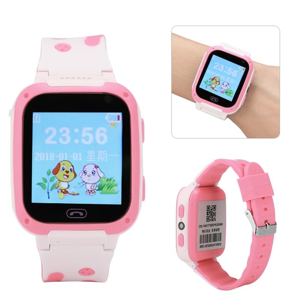 Anti-Lost Smart Watch Multifunktionelt GPS Tracker SOS Armbåndsur til Børn (Pink)