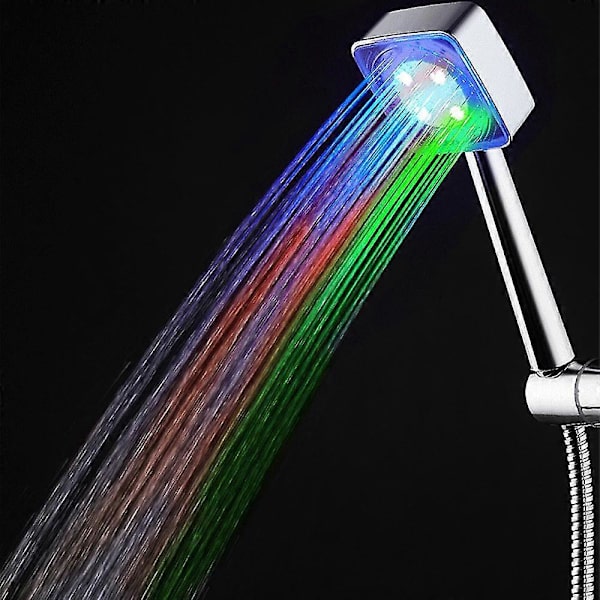 Färgglatt Spray LED Duschhuvud Flöde Badrum Glöd Högt Tryck Ändra Vattenbesparing