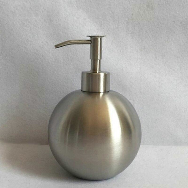 500ML 304 Ruostumattomasta teräksestä valmistettu pallomainen nestesaippuapullo Kotitalous Painettava käsien desinfiointiaineen annostelupullo