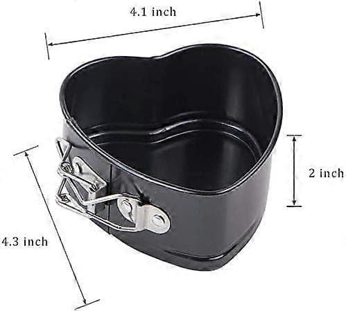 Hjerte Springform Kakeform, Liten, Pakke med 2, 11 cm, Liten Hjerte Bakeform, Non-Stick Belegg, Mini Kake, Springform Kakeform Laget