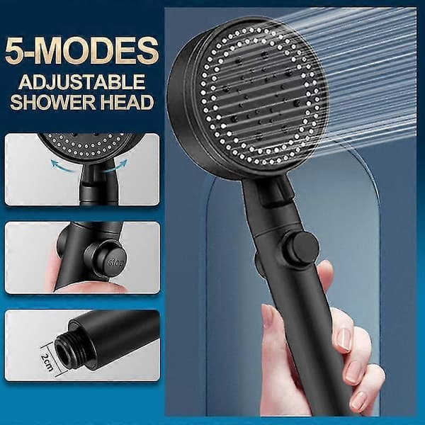Rundt krom vannbesparende munnstykke Black