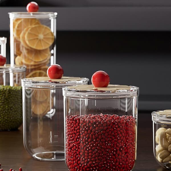 Matbeholder Nøtter Beholder for Kaffebønner Mel Oppbevaring Tørr Mat 900ml Clear 2000ml