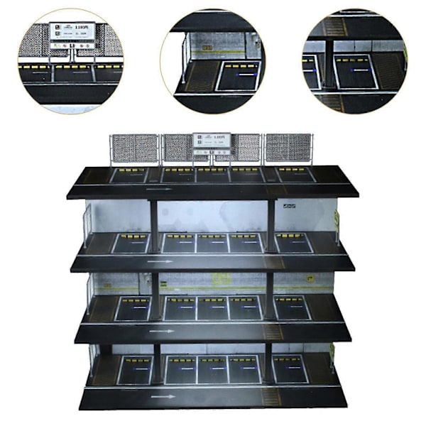 1:64 Diecast Bil Display Case Showcase med Ljus för Födelsedagspresent Leksaksbilar Amerikanska Japanese