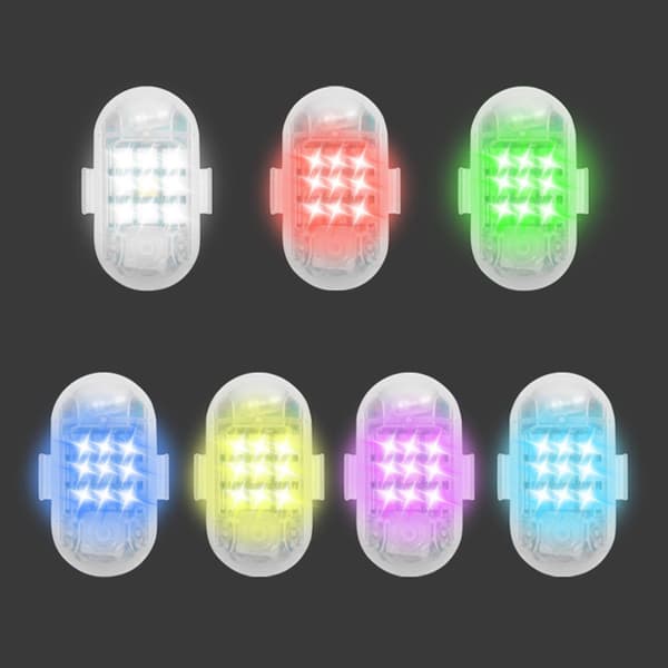 4 stk. LED Strobelys 7 Farvebelysning til Scooter Fly Lastbiler Clear 2.2cmx5.2cm