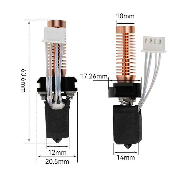 Messing Hårdt Stål Dyser 3D Printer Tilbehør til Flash Cast AD5M Bambus Integreret Hurtigudløser Hot End As Shown