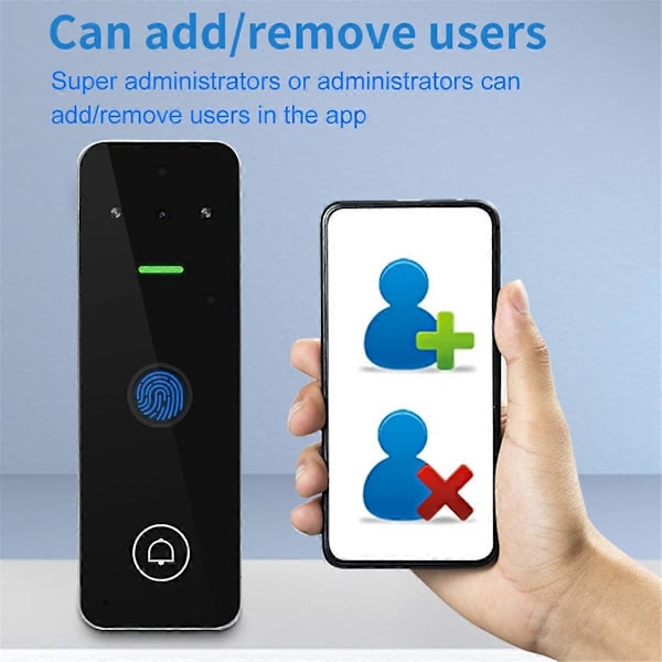 Video Intercom Åtkomstkontroll Knappsats Visuell Dörrklocka Tuya Smart WiFi RFID Digital Fingeravtryck Intercom System Utomhus Black
