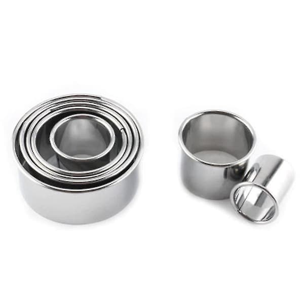 Isterningebakker 14 stk. Mousse kage ringe i rustfrit stål Runde små kageforme DIY Kiks Bageforme Kageforme