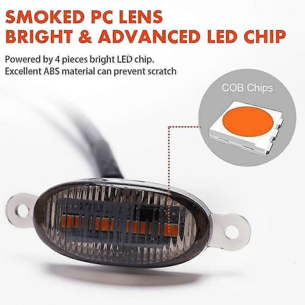 4x Stil Røykfarget Linse Led Front Grill Kjørelys For 2009-2018