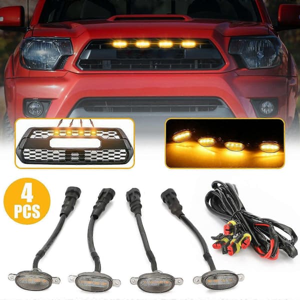 4x Stil Røykfarget Linse Led Front Grill Kjørelys For 2009-2018
