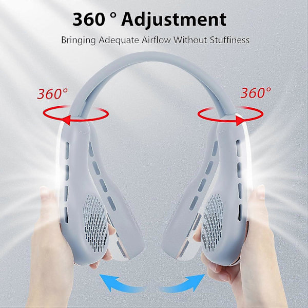 Kaulatuuletin RGB Ambient Lightilla, 3600mAh kannettava USB-lehtitön kaulatuuletin Hiljainen tuuletin Kannettava kaulatuuletin matkustamiseen, kesäksi