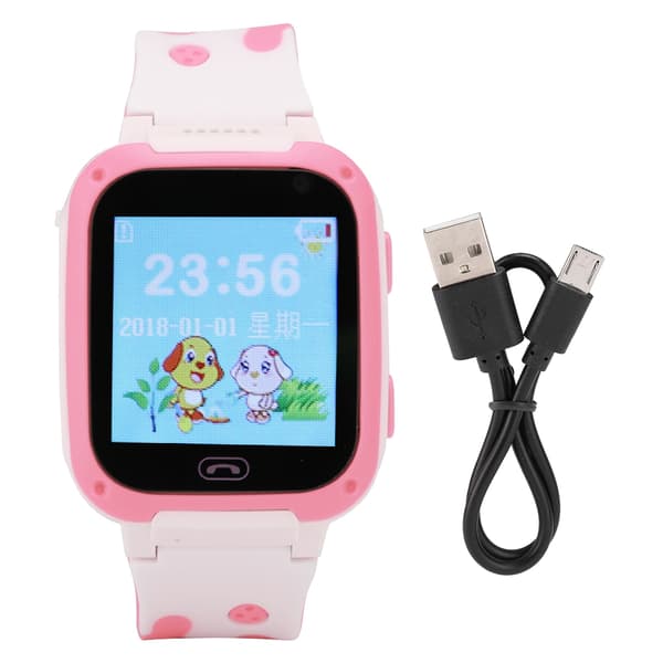 Anti-Lost Smartklokke Multifunksjonell GPS Tracker SOS Armbåndsur for Barn (Rosa)