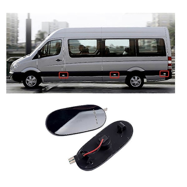 6X LED Dynamisk Side Marker Blinklys Indikator Lampe til - Sprinter W906 2006-2018 2006-2016 Black