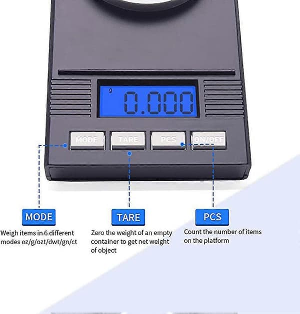 Mini Elektronisk Digital Mat Smykker Vekt Måleverktøy Lett å Bære