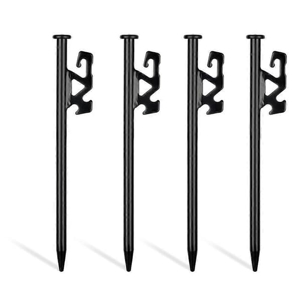 4-pack Camping Tält Baldakin Hög Hårdhet Stålpinnar för Hård Grusmark Utomhusutrustning Resetillbehör 20cm