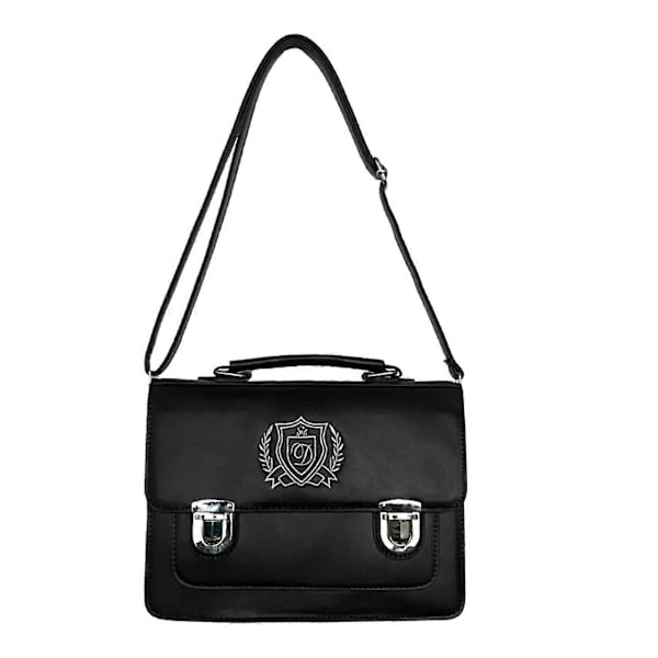 Dam PU Axelväska Stor Kapacitet Ryggsäckar Japansk Handväska Messenger Väska Student Skolväska Mångsidig Crossbody Väska mörkbrun Black