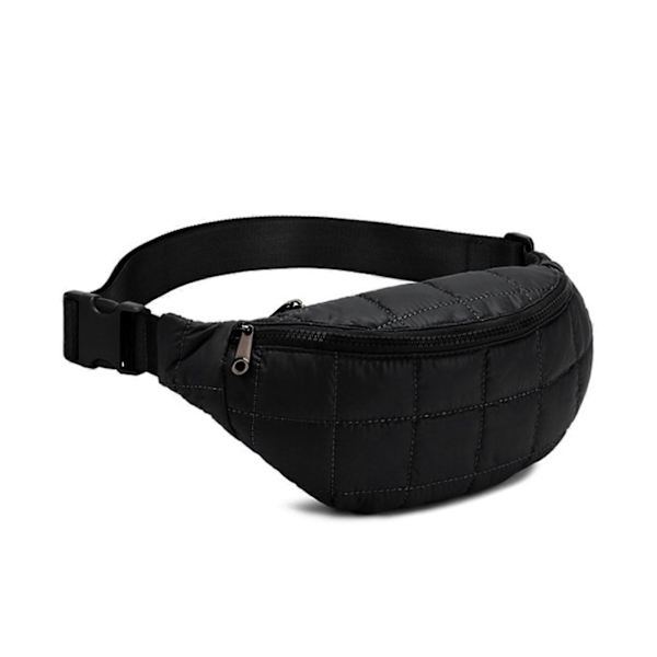 Yksivärinen vyölaukku naisille miehille Vyölaukku Unisex Vyötärölaukut säädettävällä hihnalla Pieni crossbody-laukku Rintalaukku karamellin värinen Black