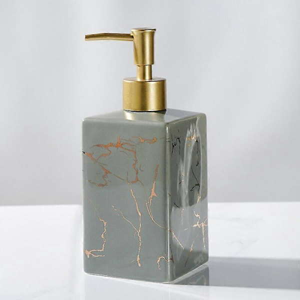 Nestesaippua-annostelijat Marmoroitu keraaminen manuaalinen saippua-annostelija Lotion Shampoo Pullo Aromaterapiapullo Kylpyhuonetarvikkeet L-grey