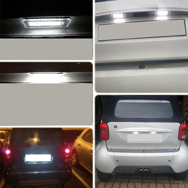 8x LED-nummerpladelys til Smart for Two Coupe Cabriolet 450 451