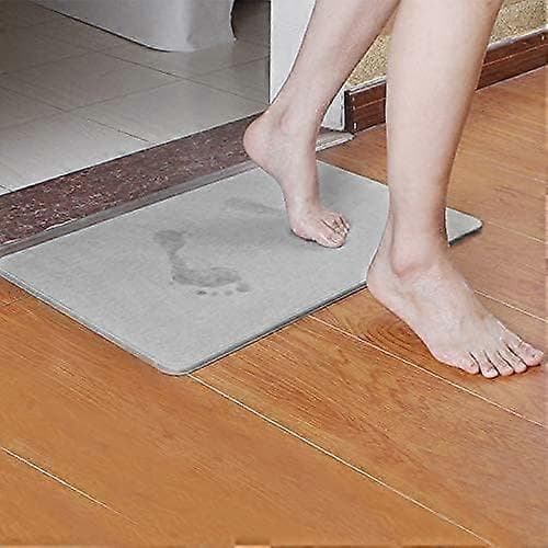 Diatoméjord Bade Matte Sklisikker Dusjmatte for Baderom 60 x 39 x 0.9cm (Grå)