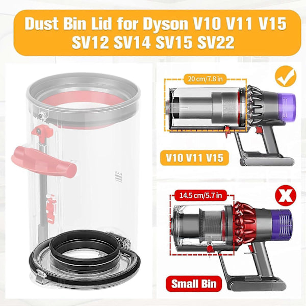Dammlockbehållare för Dyson V10 V11 V15 Reservdelar Dammlockbehållare Ersättningstillbehör Samlarbehållare för Dammsugare
