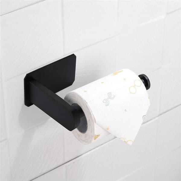Toiletpapirholder uden hul, rullepapirholder, rustfrit stål, badeværelsestissueholder, sort | Dokumentholder (sort)